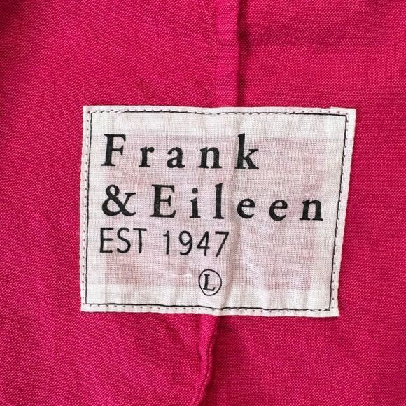 Frank & Eileen Dublin Tailored Blazer Performance Linen Fuchsia Pink Large - Picture 4 of 5